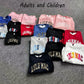 Patchwork Crewneck Sweatshirt Matching Outfits (ADULTS)