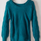 Hollow-out Puffy Sleeve Knit Sweater