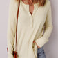 Textured Knit Half Buttons Henley Top