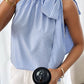 Tied Knot Frilled Collar Sleeveless Top
