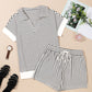 V Neck Tee and Casual Short Set