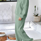 Drop Shoulder Zip Up Jacket Drawstring Pants Active 2pcs Set