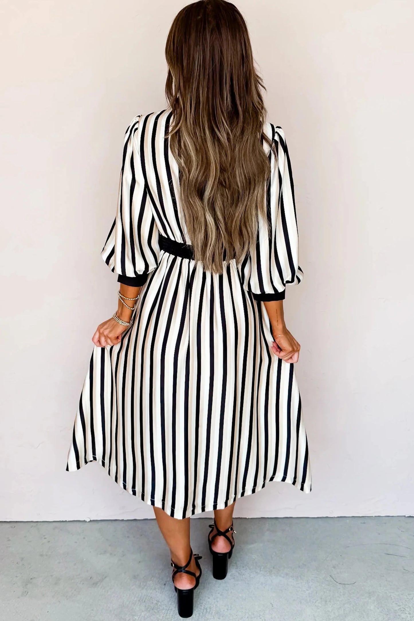 Sleeve Shirt Style Button Down Midi Dress