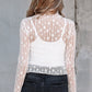 Sheer Floral Lace Long Sleeve Slim Fit Top