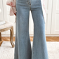 High Waist Button Zip Fly Bell Bottom Jeans