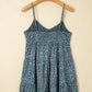 Spaghetti Straps Floral Print Knot Detail High Waist Flared Dress