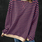 Oversized Contrast Trim Pullover Sweatshirt