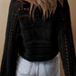 Elegant Hollow-out Knit Cropped Sweater