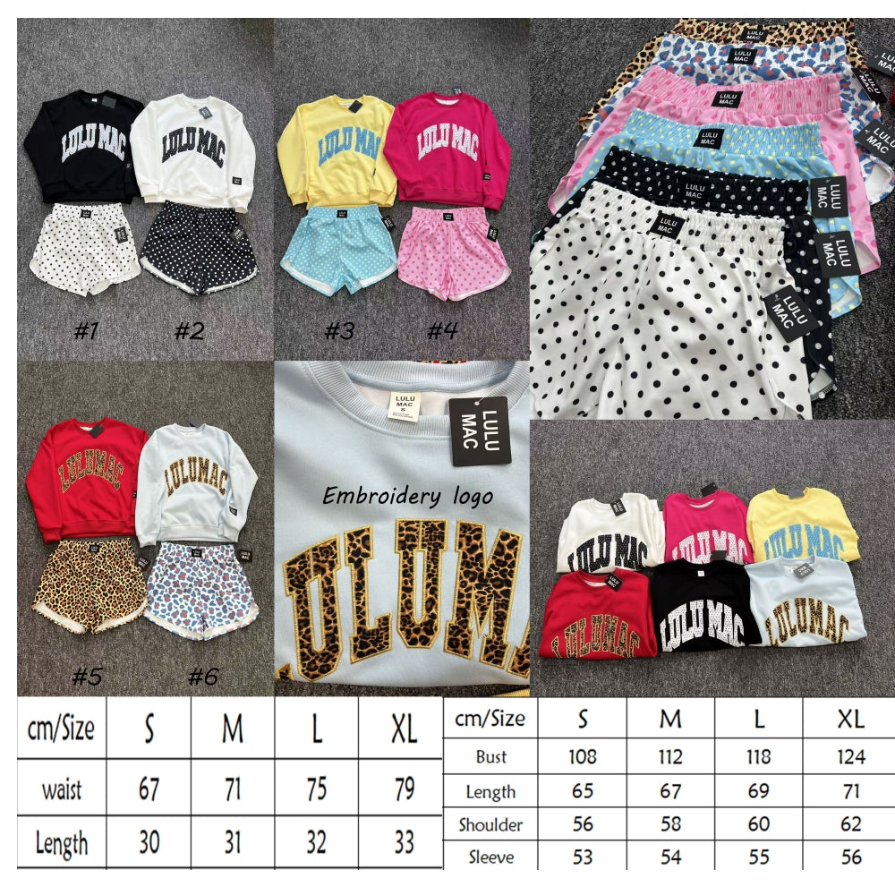 Sweatshirt and Patterned Shorts Set Collection