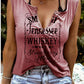 Printed V-neck Sleeveless T-shirt