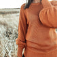 Solid Color Ribbed Trim Drop Shoulder Sweater