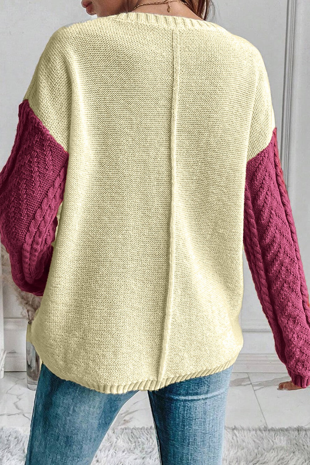 Colorblock Patched Pocket Sweater