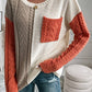 Colorblock Patched Pocket Sweater