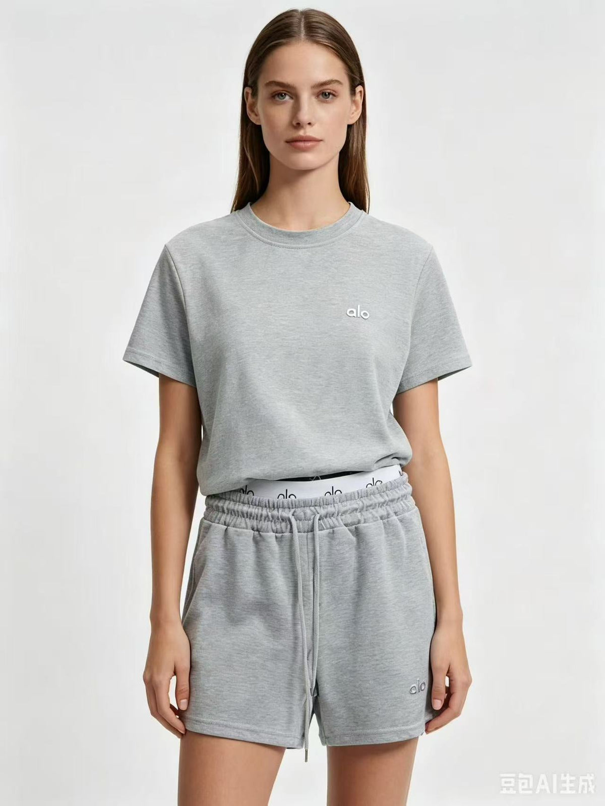 Alo-Short Pants and Short Sleeve Top Set(WYS722)