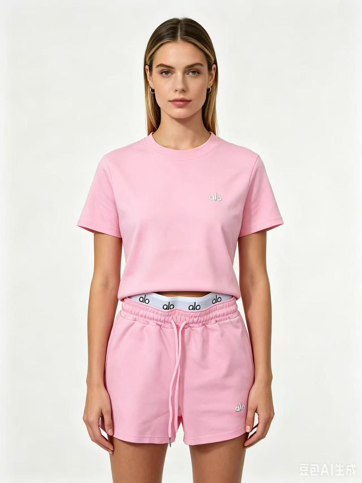 Alo-Short Pants and Short Sleeve Top Set(WYS722)