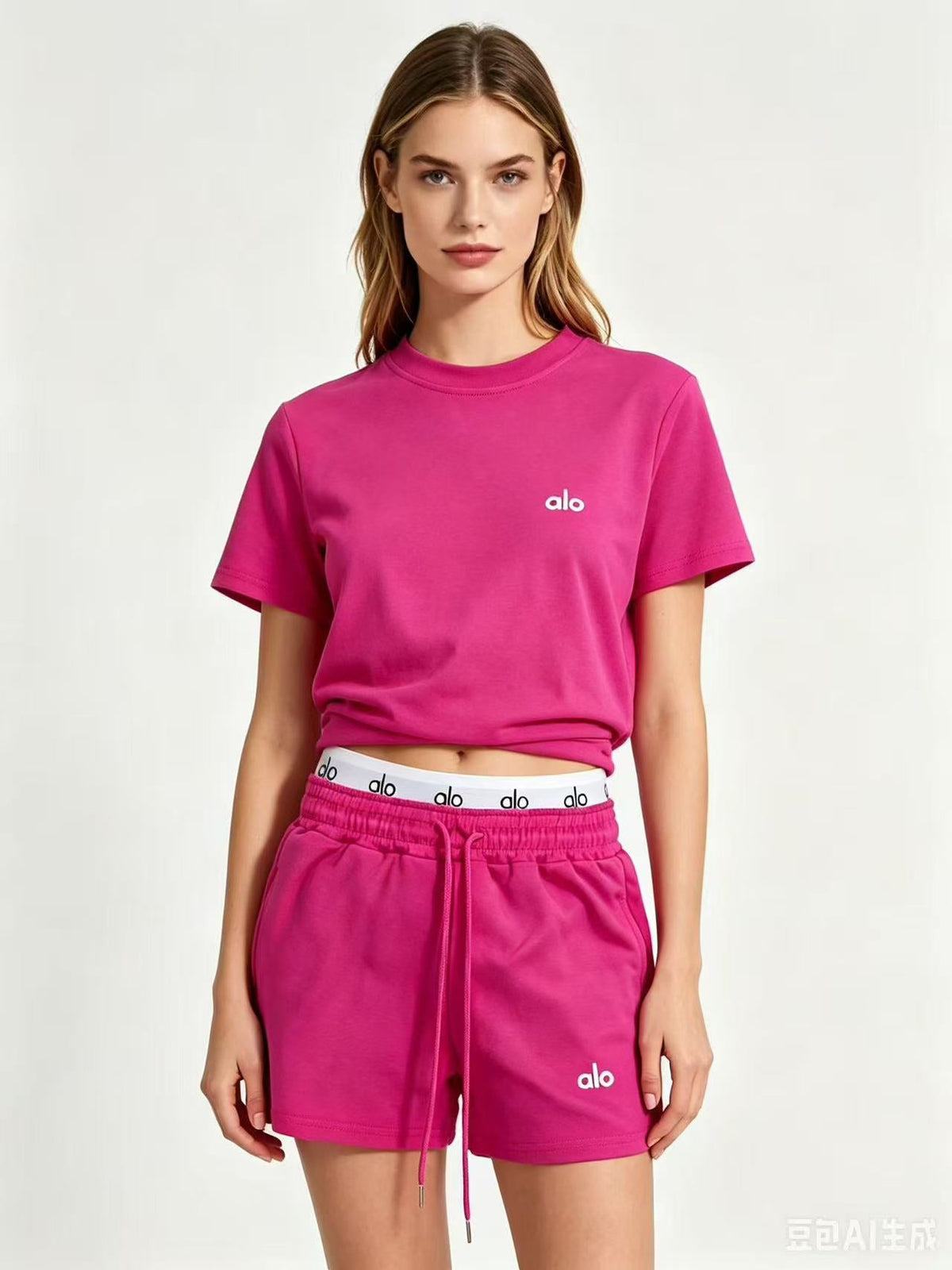 Alo-Short Pants and Short Sleeve Top Set(WYS722)