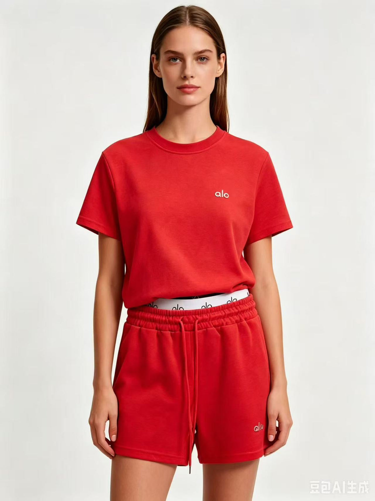 Alo-Short Pants and Short Sleeve Top Set(WYS722)
