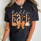 Hello Fall Thanksgiving Bow Pumpkin Graphic Tee