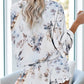 Tie-dye Printed Long-sleeved Top + Shorts Set