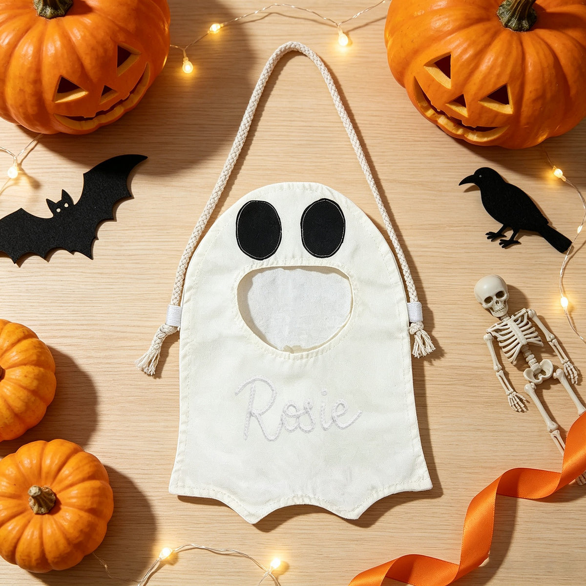 Custom LED Light-Up Ghost Treat Bag