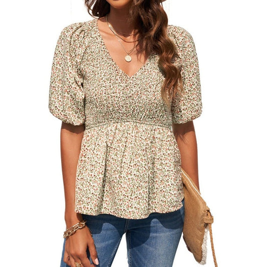 Puff Sleeve Smocked Top