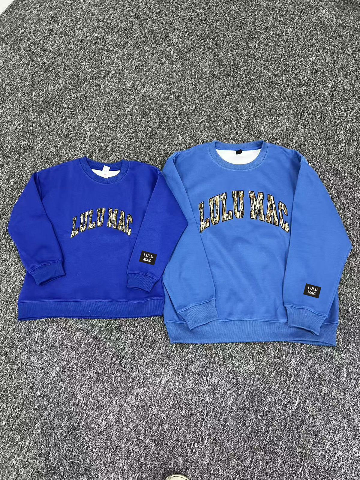 Patchwork Crewneck Sweatshirt Matching Outfits (KIDS)