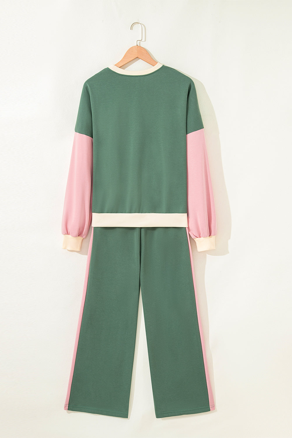 Block Pullover Loose Pant Set