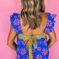Floral Colorblock Flutter Straps Flowy Tank Top