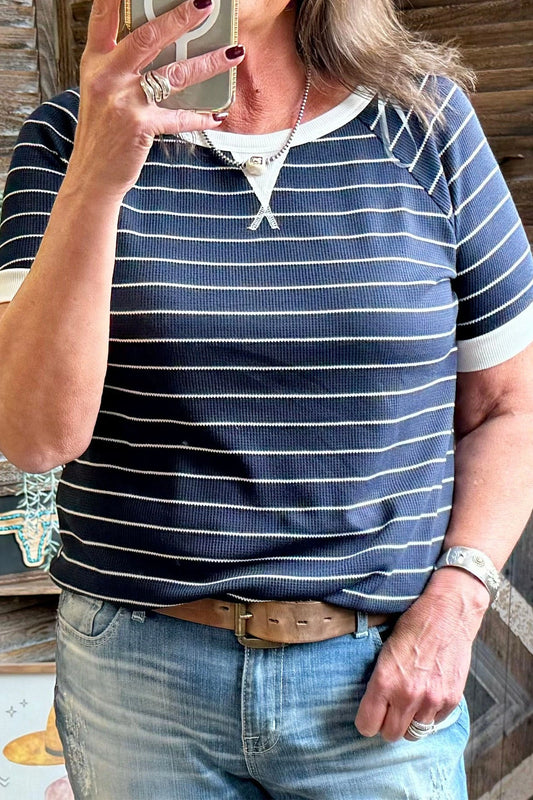 Trim Plus Size Ribbed T Shirt