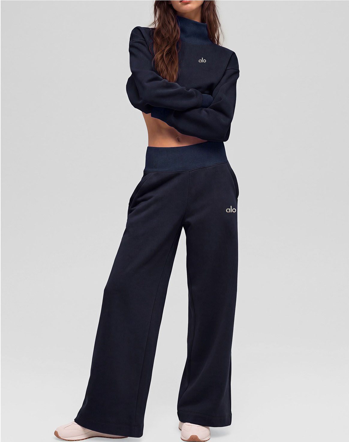 Women’s Wide-Leg Pants and Mock-Neck Top Set