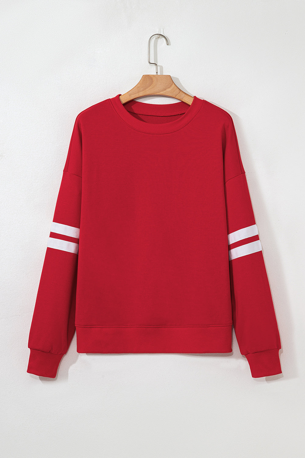 Varsity Striped Detail Drop Shoulder Oversized Sweatshirt