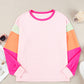 Colorblock Patchwork Long Sleeve Top