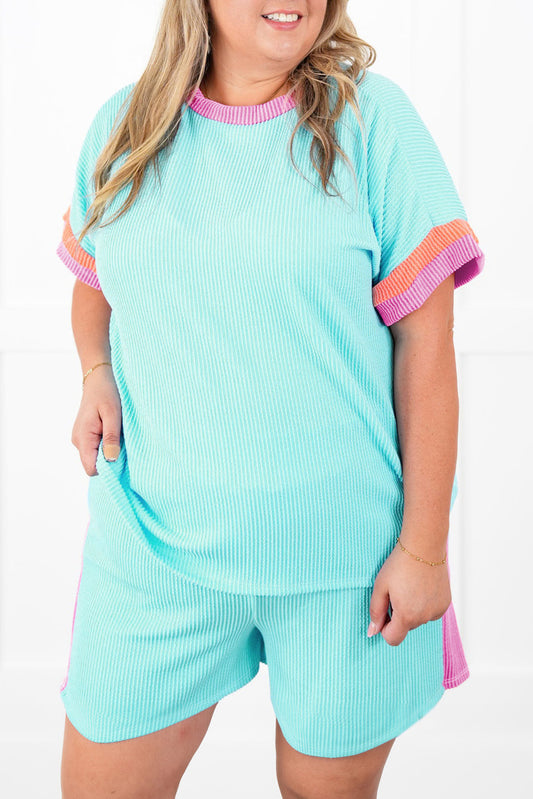 Plus Size Corded Knit Set
