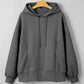 Cable Textured Baggy Solid Hoodie