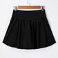 Solid Pocketed Crossover High Waist Swim Skort