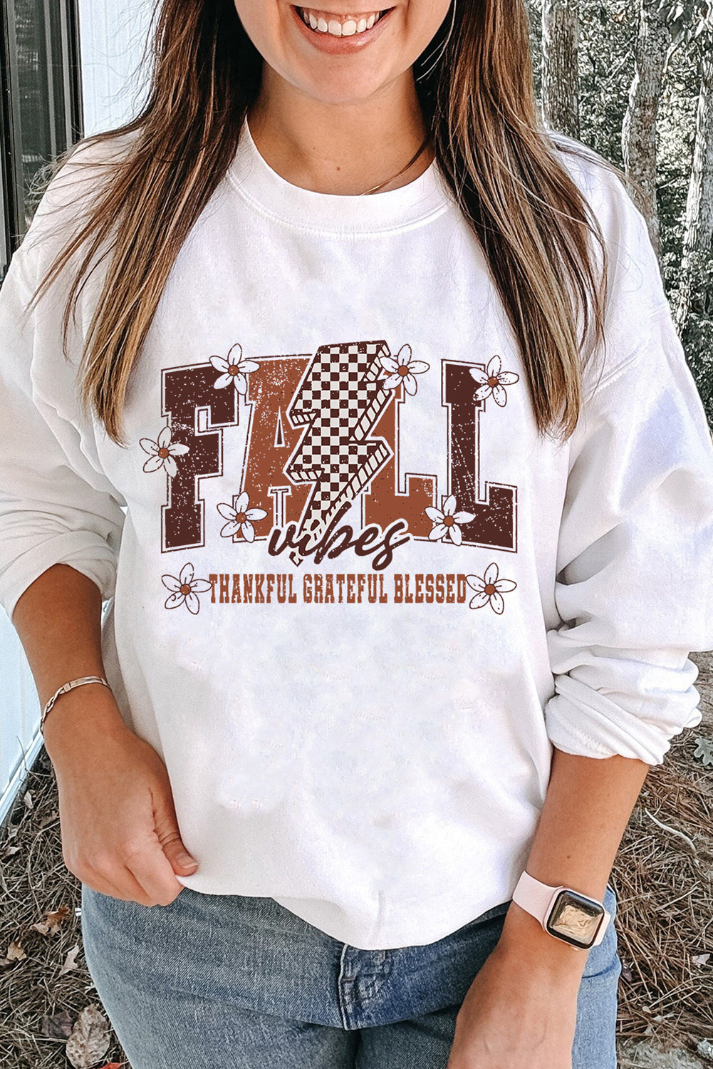 FALL THANKFUL Graphic Drop Shoulder Sweatshirt