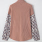 Leopard Patched Twisted Ribbed Western Casual Shacket
