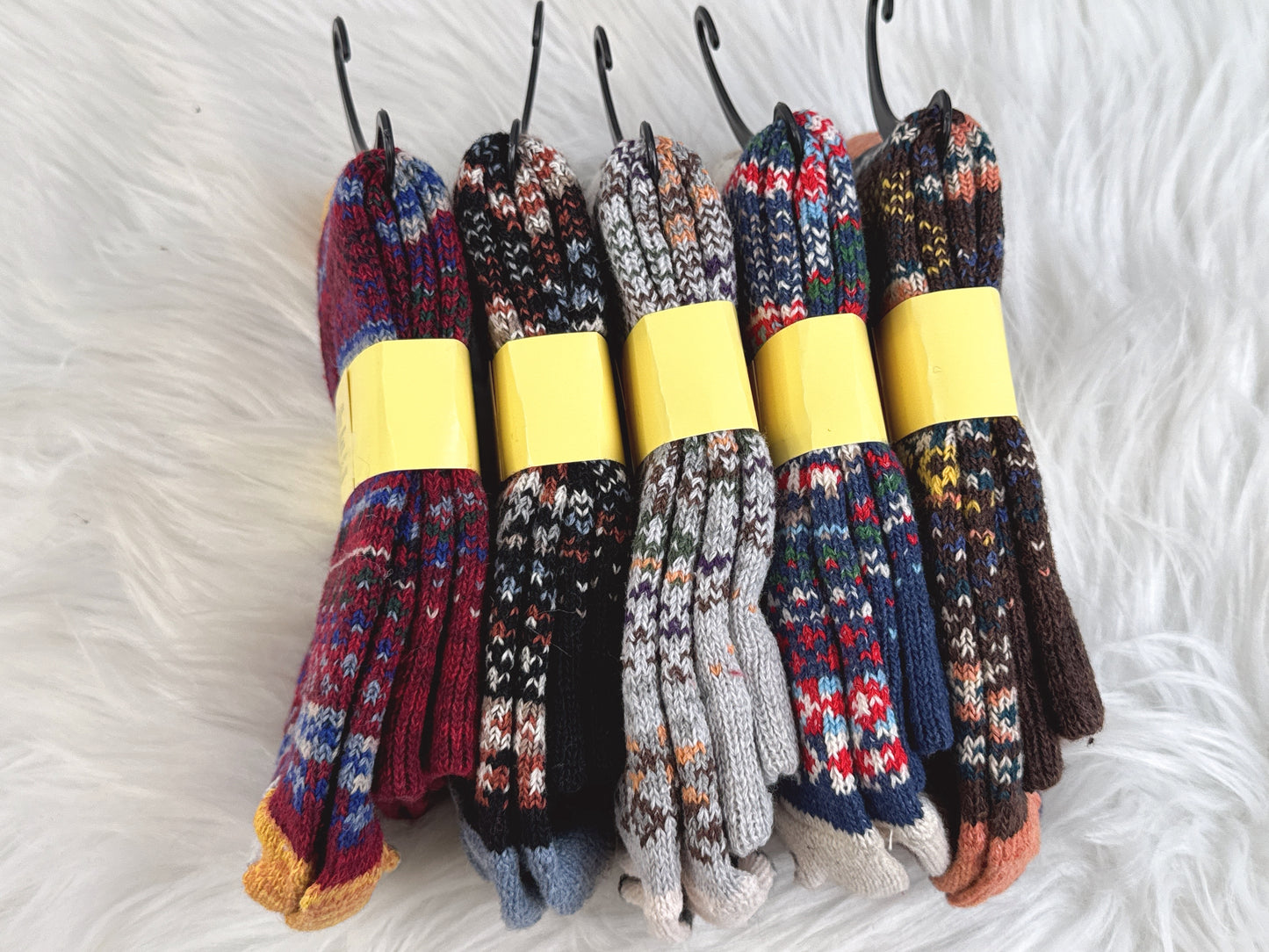 5 Pairs Fair Isle Micro Pattern Socks Set (JG030)