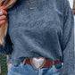 Letter Embroidery Mineral Wash Loose Sweatshirt