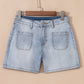 Light Wash High Rise Denim Shorts