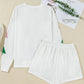 Multi Christmas Tree Long Sleeve Top and Shorts 2pcs Lounge Set
