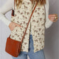 Floral Print Zip Up Quilted Vest