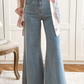 High Waist Button Zip Fly Bell Bottom Jeans