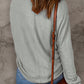 Solid Color Patchwork Long Sleeve Top