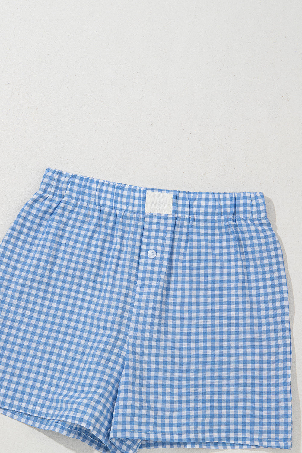 Gingham Printed High Waist Shorts