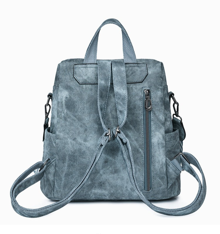 Retro Backpack Large Capacity Vegen Leather Travel Backpack