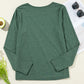 Asymmetric Seam Detail Solid Color Long Sleeve Top