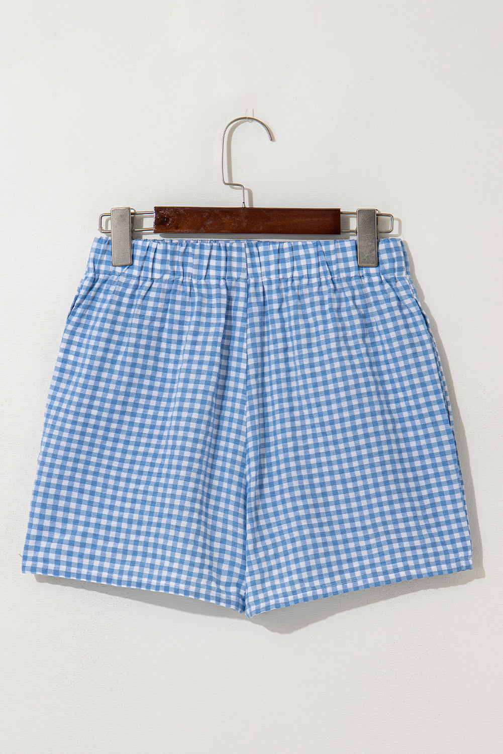Gingham Printed High Waist Shorts