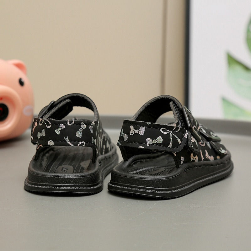 Children’s Glitter Ribbon Soft Soled Sandals