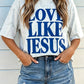Gray Love Like Jesus Camouflage Oversized T Shirt